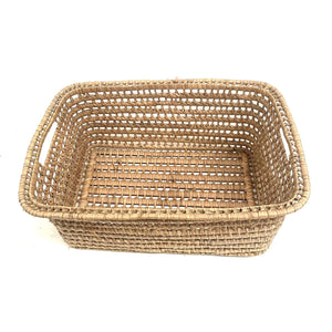 Corbeille rectangulaire en fibre naturelle