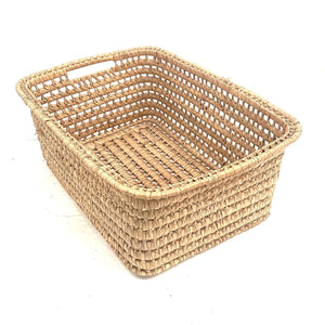 Corbeille rectangulaire en fibre naturelle