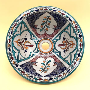 Lavabo arabe en céramique florale 35cm