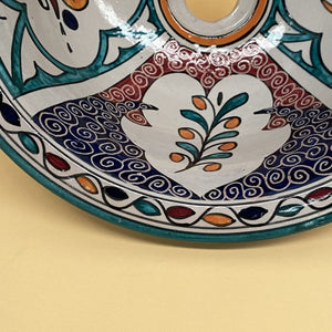Lavabo arabe en céramique florale 35cm