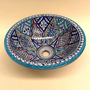 Lavabo arabe en céramique multicolore 40cm