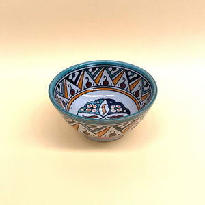 Saladier arabe en céramique vert multicolore 18cm