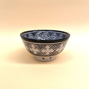 Saladier arabe noir et blanc de style berbère 18cm