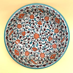 Assiette céramique arabe florale 40cm