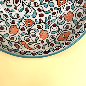 Assiette céramique arabe florale 40cm