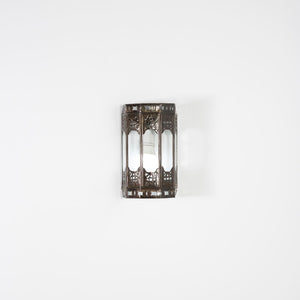 Applique arabe en verre transparent et fer forgé 22cm