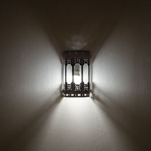 Applique arabe en verre transparent et fer forgé 22cm