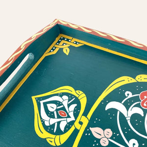 bandeja de té marroquí verde dibujada