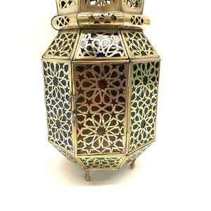 Lanterne octogonale arabe en laiton 38 cm | Lampes arabes