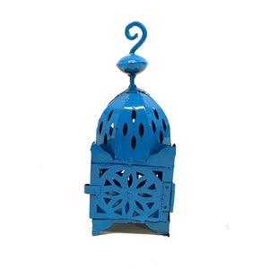 Farol marroquí para velas azul