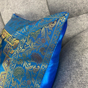 Funda de cojín de India en seda modelo elefante