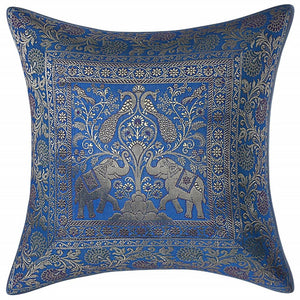 Funda de cojín de India en seda modelo elefante