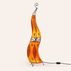 lámpara marroquí piel naranja 120cms