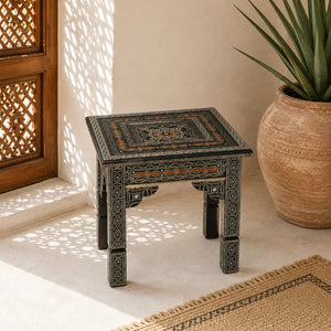mesa marroquí de hueso naranja auxiliar