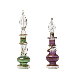 Perfumero árabe de cristal soplado 8cm Gold