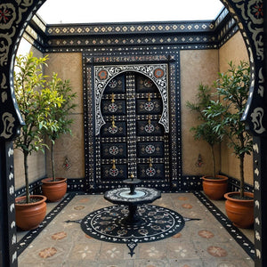 puerta árabe madera hueso 3