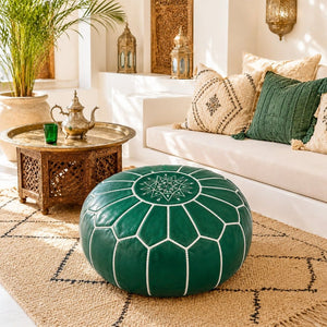 puff árabe cuero lifestyle verde