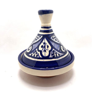 Tajín marroquí de cerámica azul 13cm