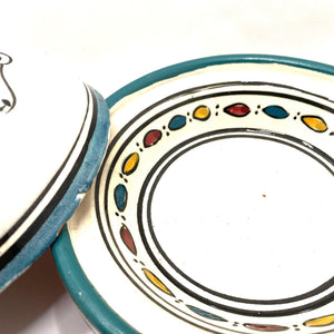 Tajín marroquí de cerámica dibujo cabra 3 colores