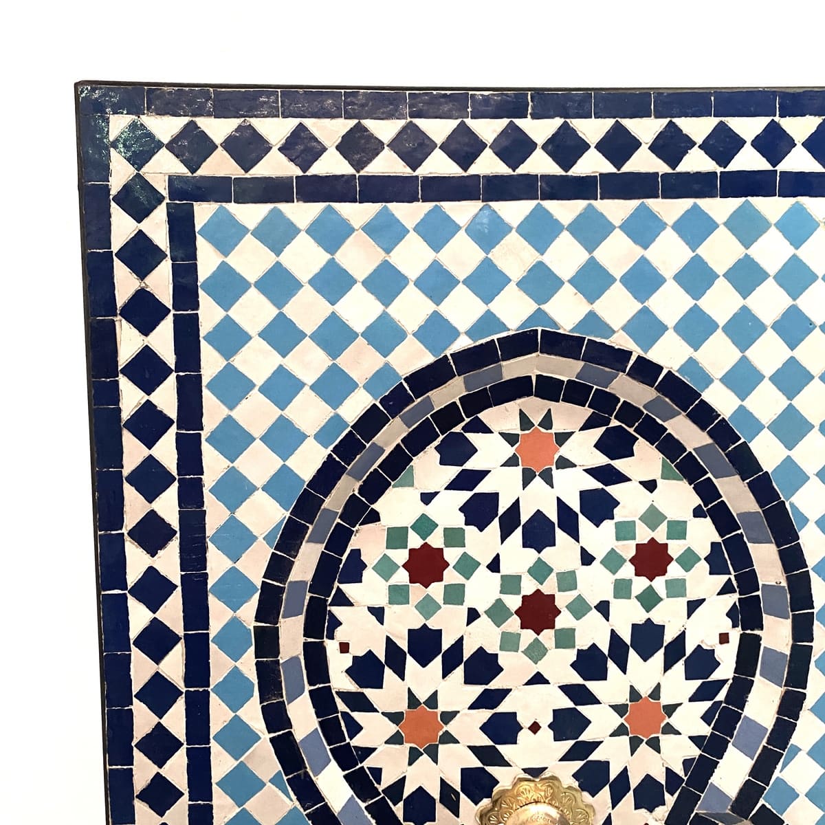 Fontaine arabe en carrelage sculpté à la main multicolore 90x50