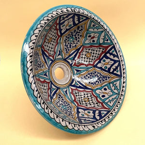 Lavabo arabe en céramique multicolore 40cm