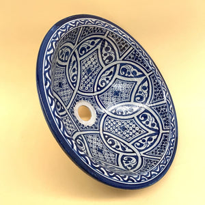 Vasque marocaine en céramique de Fès 40cm