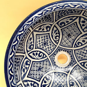 Vasque marocaine en céramique de Fès 40cm