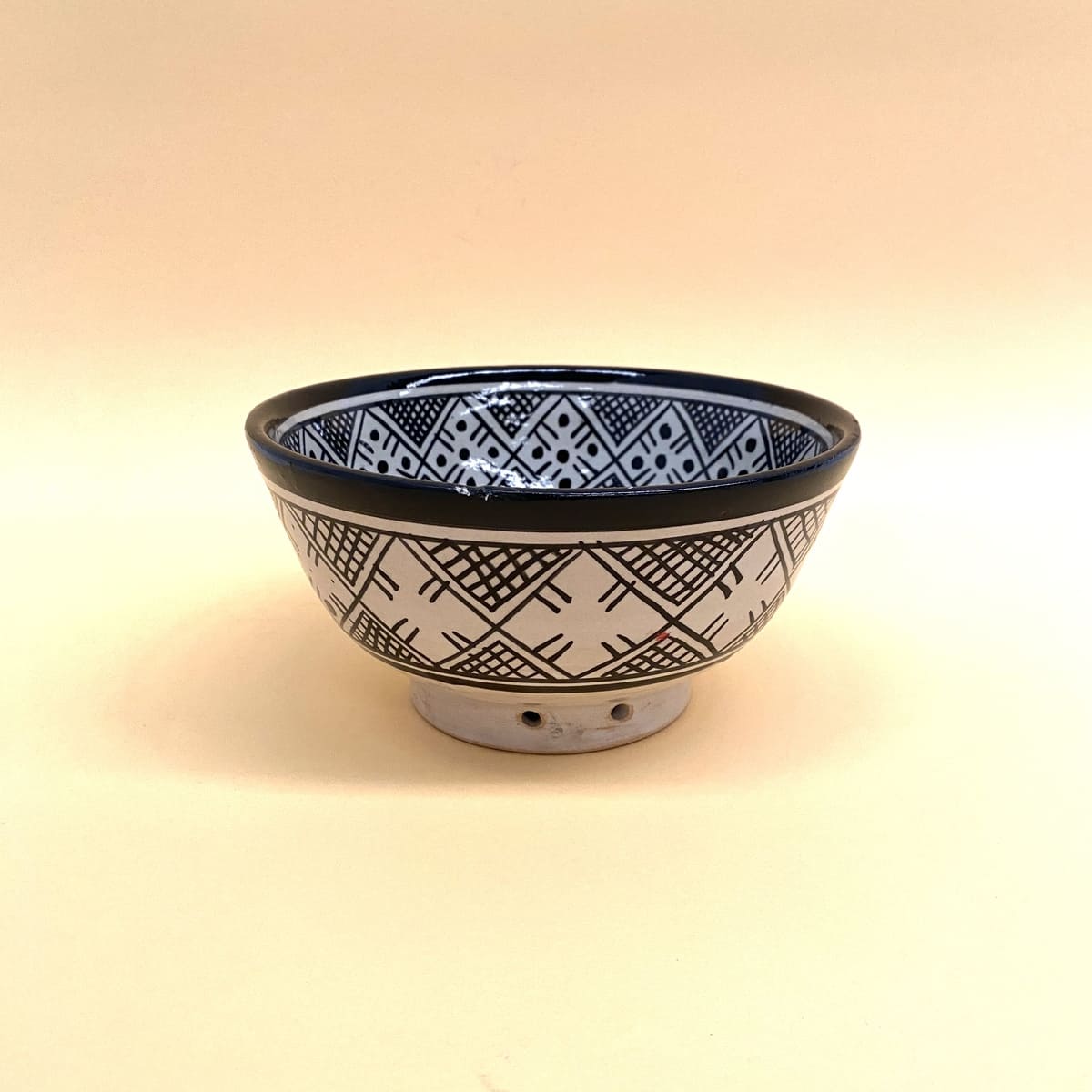 Saladier arabe noir et blanc de style berbère 18cm