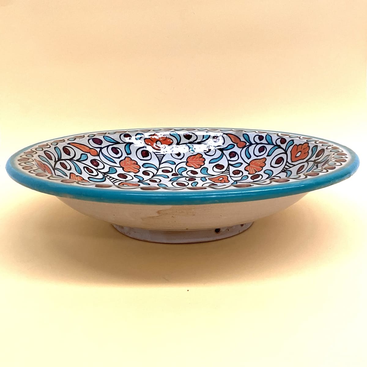 Assiette céramique arabe florale 40cm