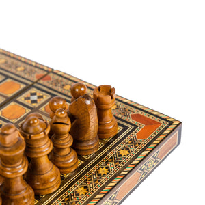 Ajedrez de taracea Damasco en madera