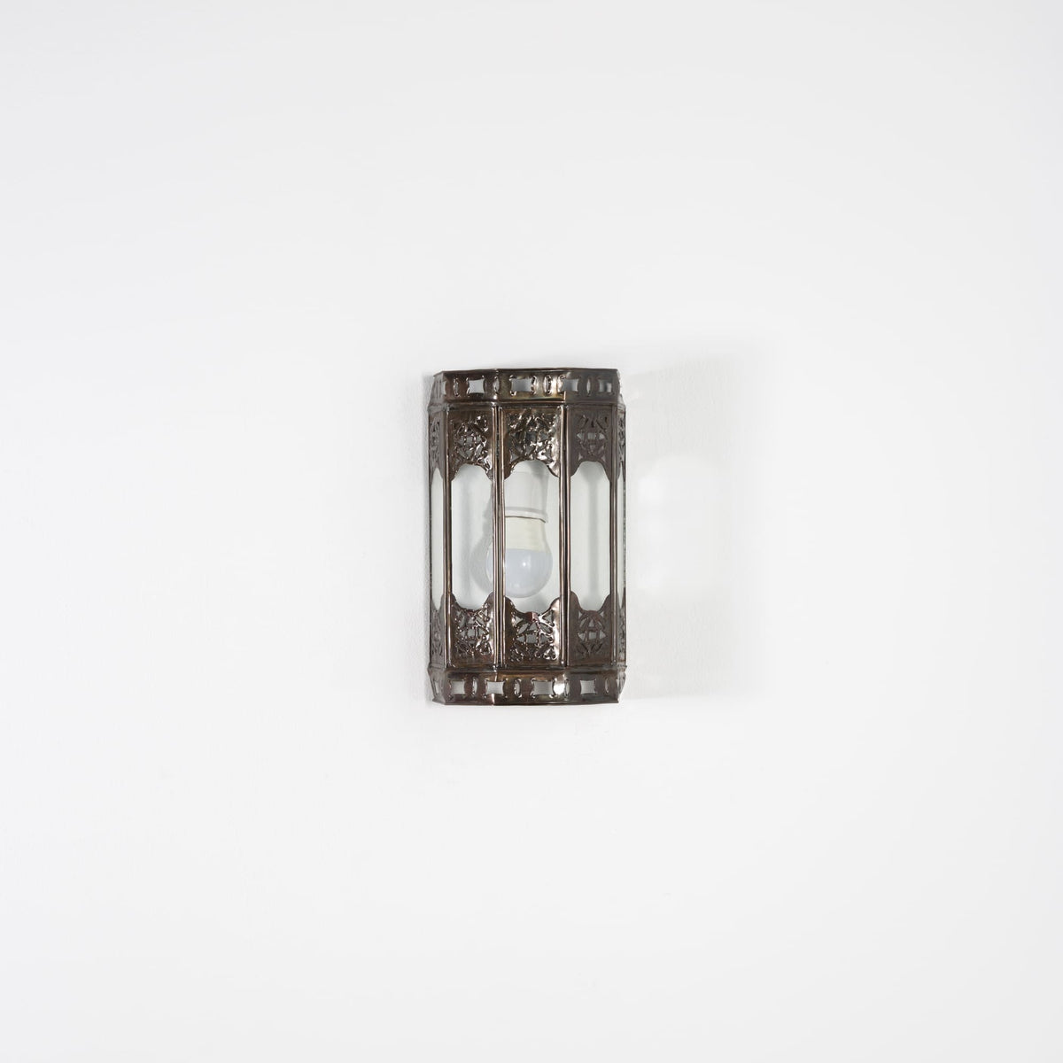 Applique arabe en verre transparent et fer forgé 22cm