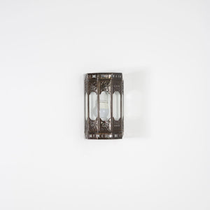 Applique arabe en verre transparent et fer forgé 22cm