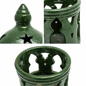 candelabro marroquí verde detalle
