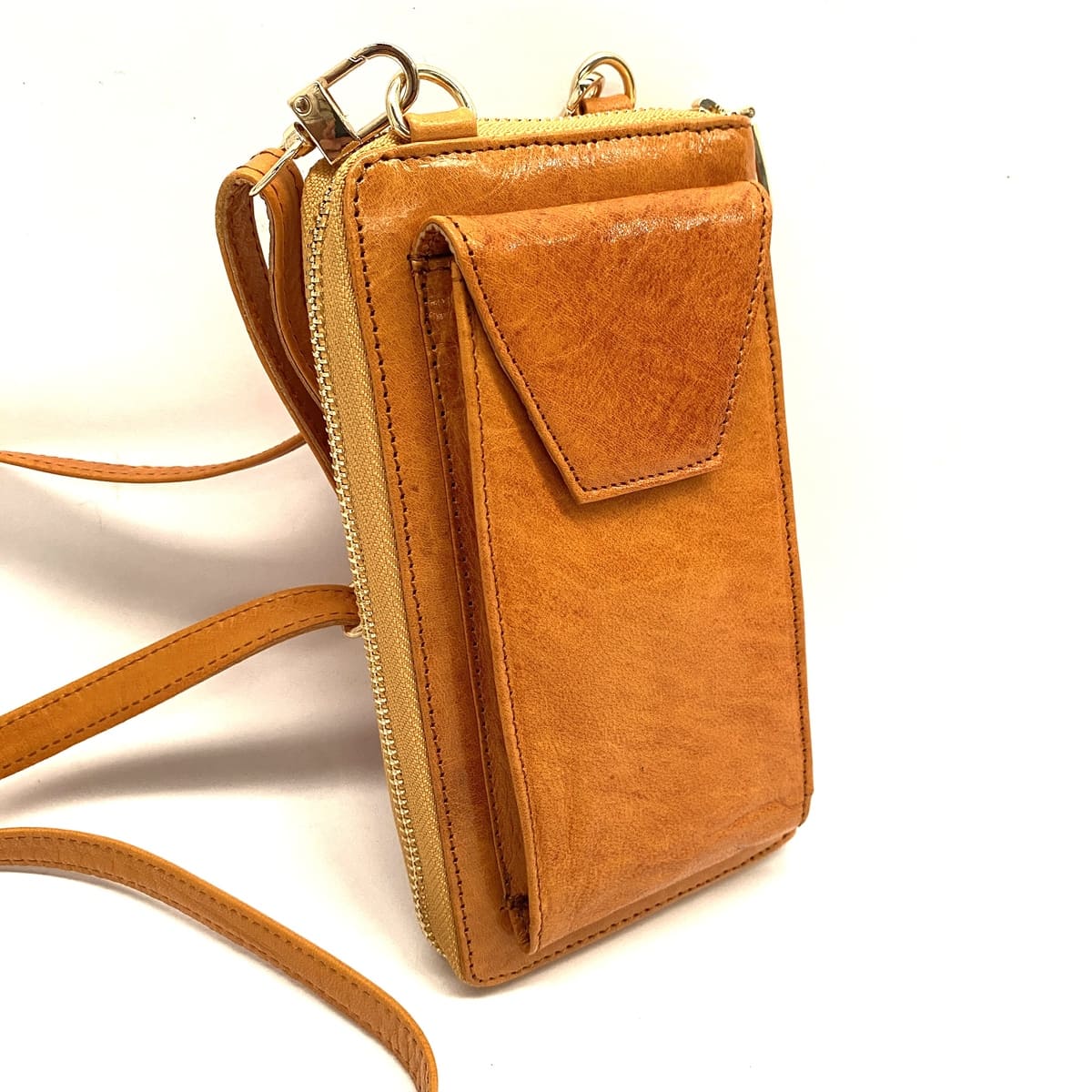 Portefeuille marocain en cuir de chèvre naturel + Etui Mobile
