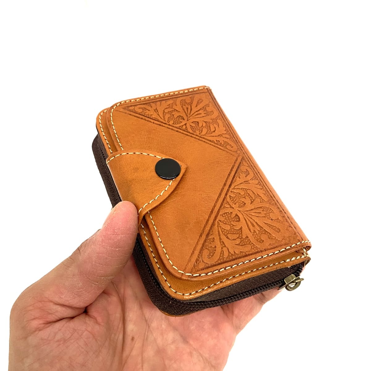 Portefeuille marocain en cuir naturel Sgir