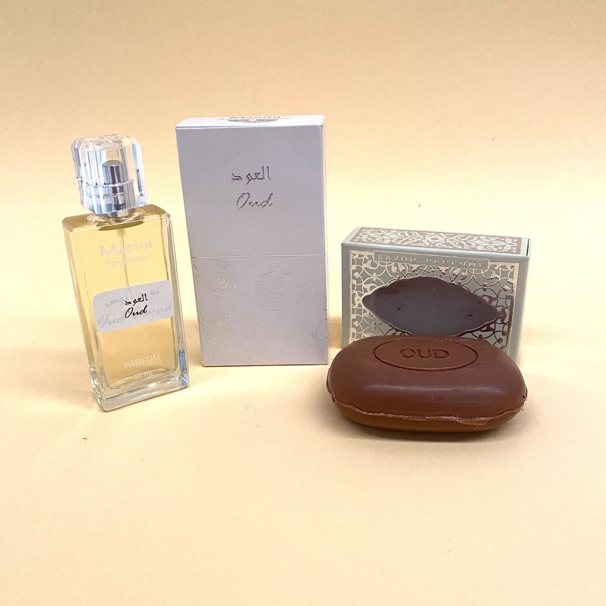 Panier de parfum arabe Oud MADINI + barre de savon