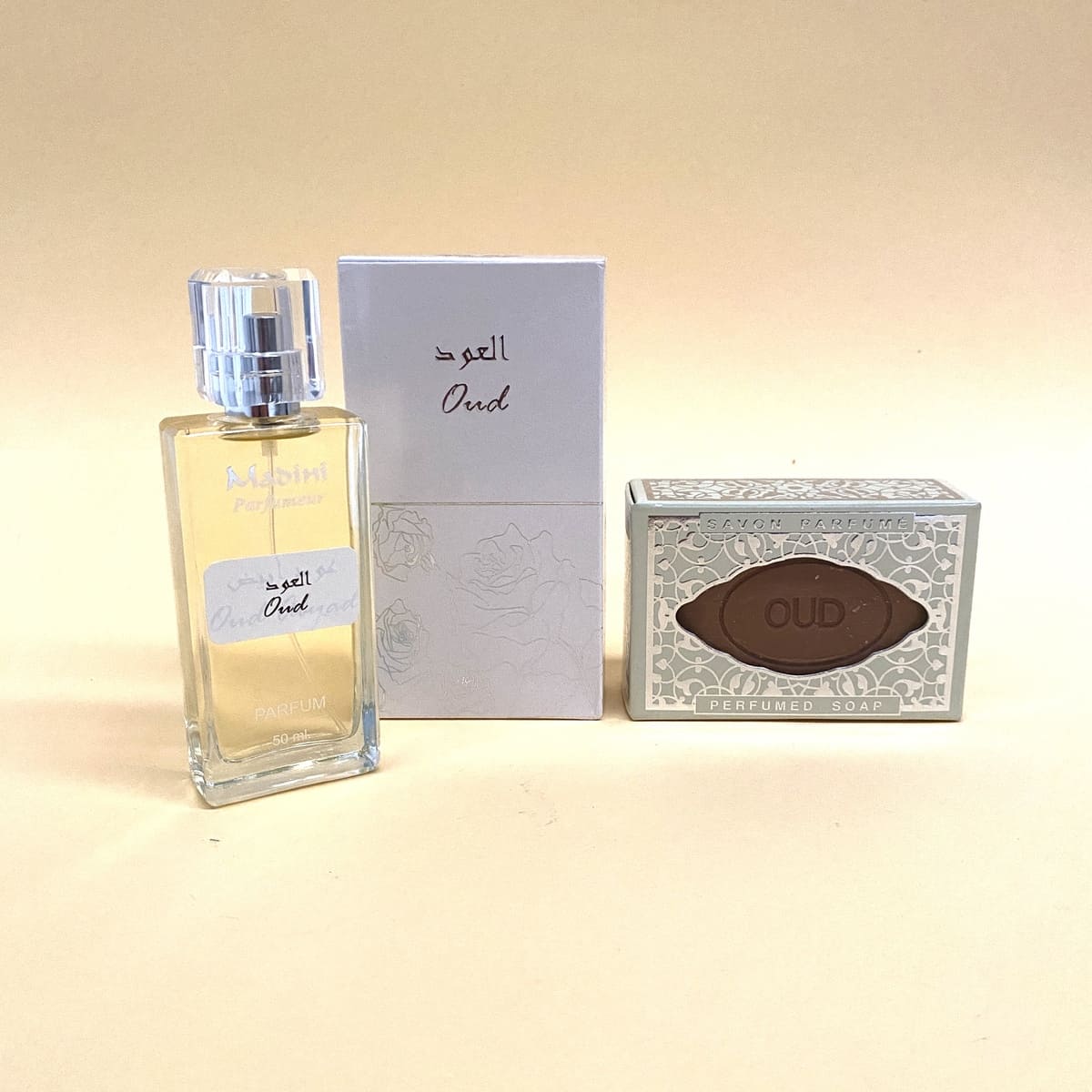 Panier de parfum arabe Oud MADINI + barre de savon