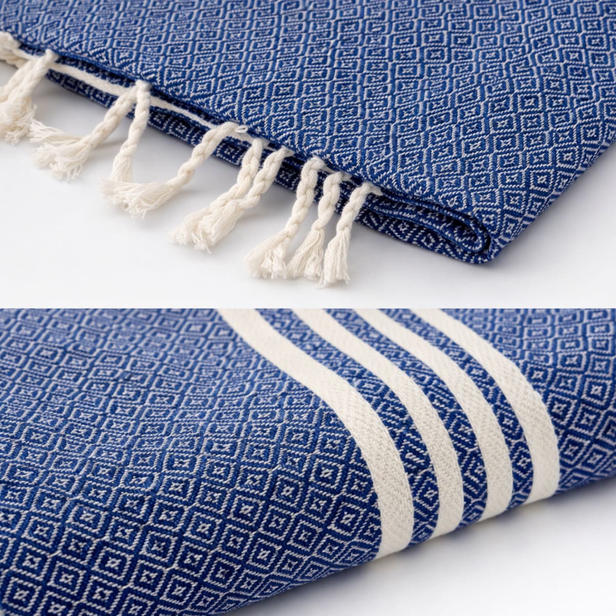 colcha marrakech 185 azul detalle