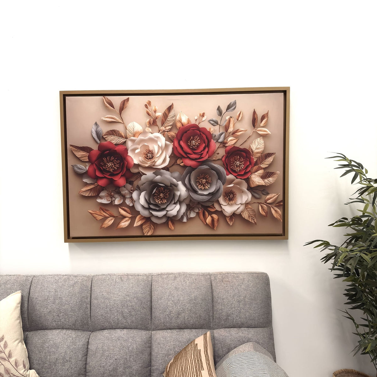 cuadro floral naturaleza salón