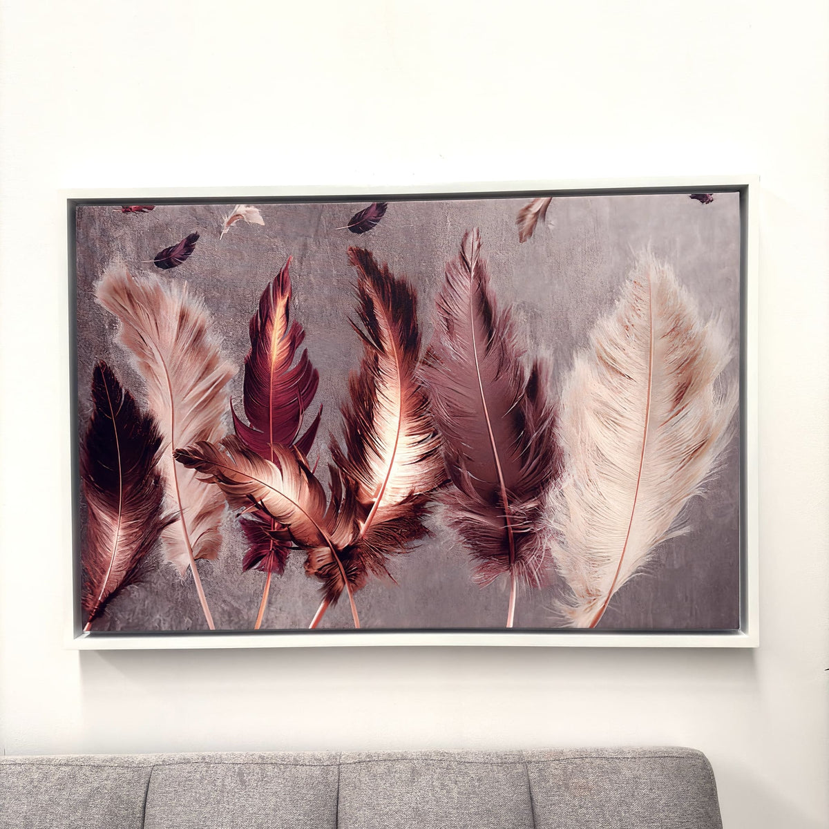 cuadro plumas naturaleza AGS10 frontal