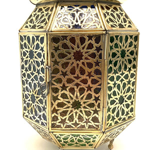 Lanterne octogonale arabe en laiton 38 cm | Lampes arabes