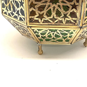 Lanterne octogonale arabe en laiton 38 cm | Lampes arabes