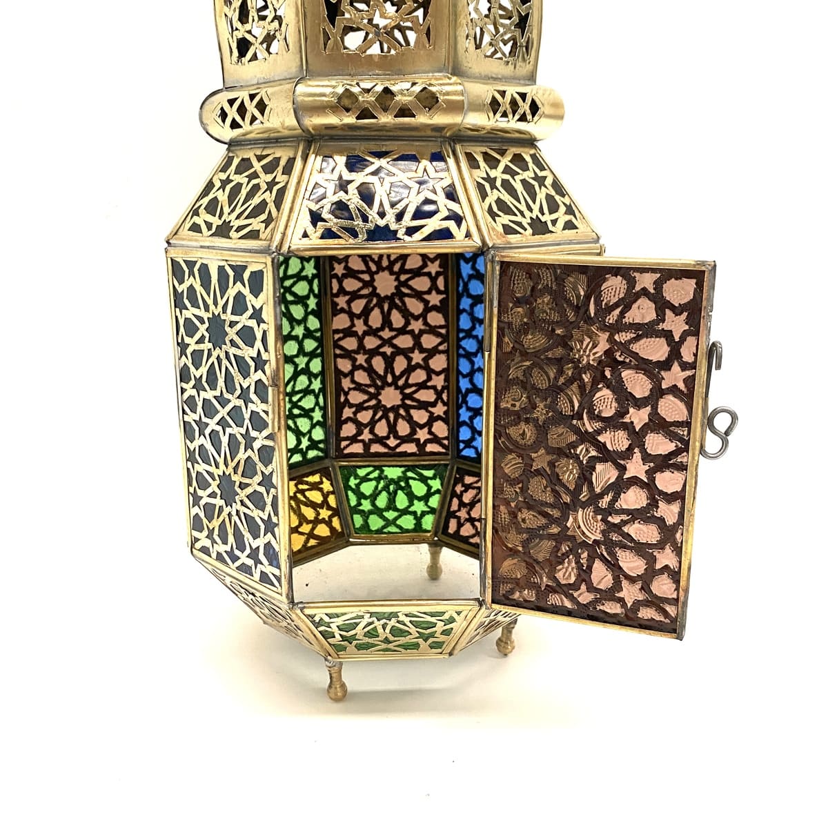 Lanterne octogonale arabe en laiton 38 cm | Lampes arabes