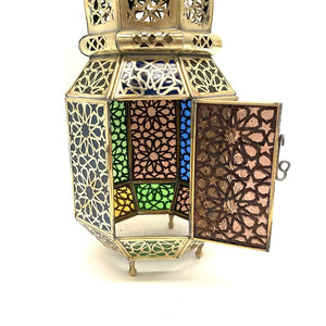 Lanterne octogonale arabe en laiton 38 cm | Lampes arabes