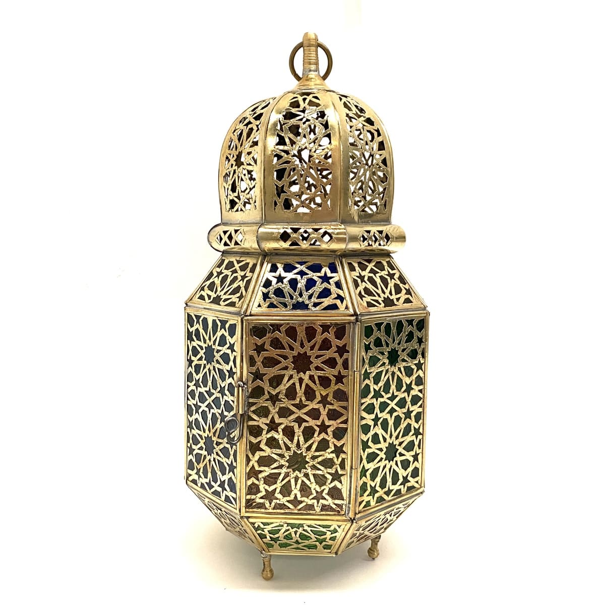 Lanterne octogonale arabe en laiton 38 cm | Lampes arabes