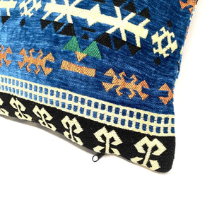 Funda de cojín árabe azul marino bereber