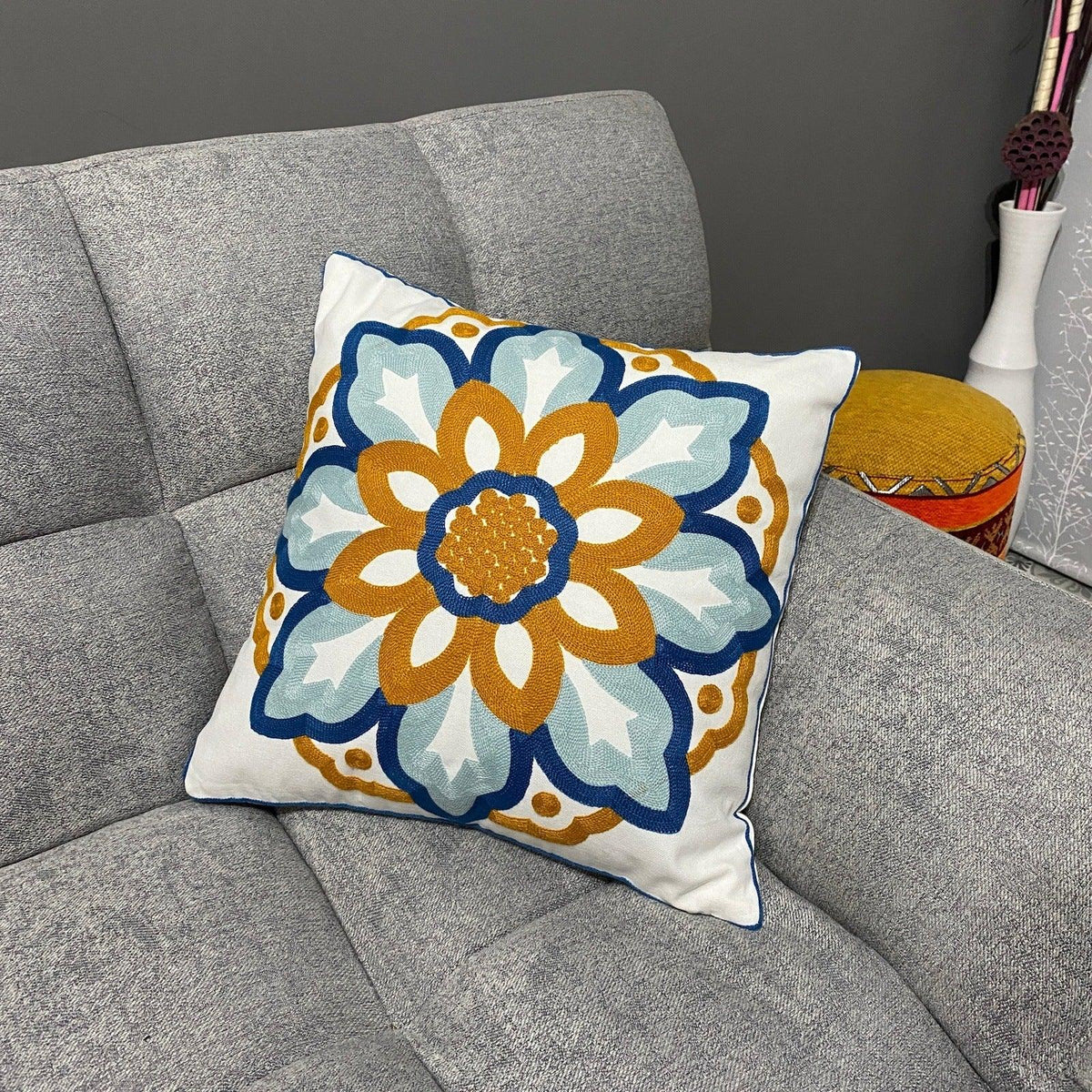 Funda de cojín árabe estilo floral MK4