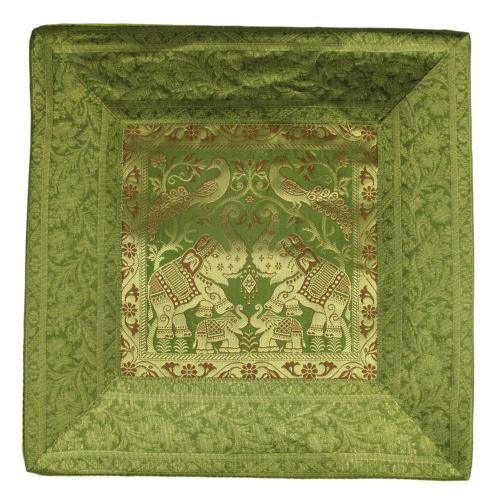 Funda de cojín de India en seda modelo elefante