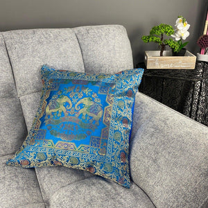 Funda de cojín de India en seda modelo elefante