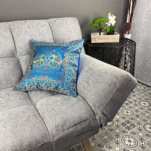 Funda de cojín de India en seda modelo elefante